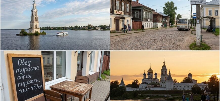 Затопленная колокольня Никольского собора в Калязине - главная достопримечательность экскурсионного маршрута одного дня