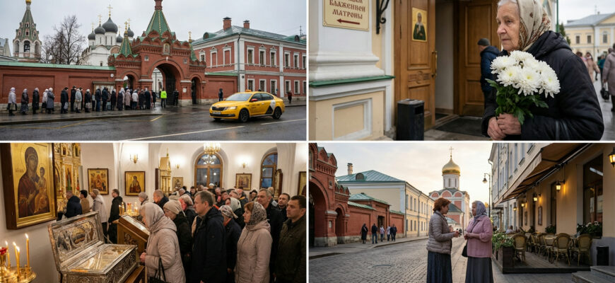 Рака с мощами Святой Матроны Московской в Покровском монастыре