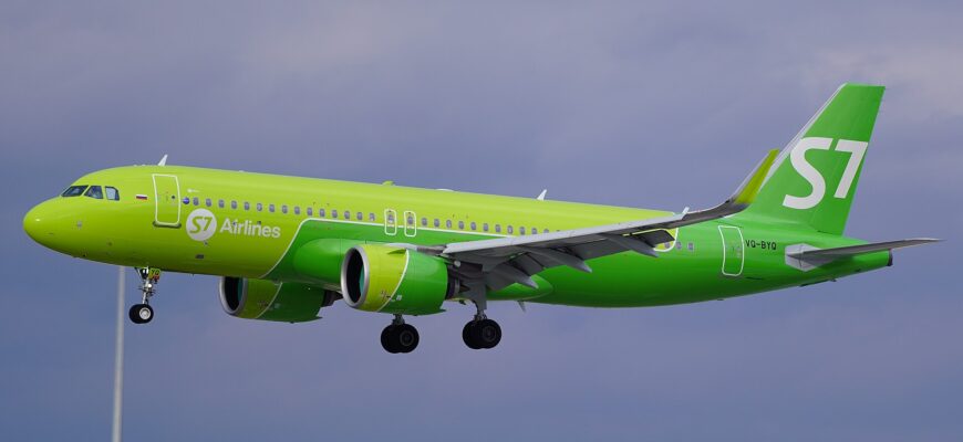 Зимнее расписание S7: самолёт Airbus A320neo авиакомпании S7 Airlines Зимнее расписание S7: самолёт Airbus A320neo авиакомпании S7 Airlines
